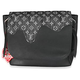 Louis Vuitton-Louis Vuitton x Nigo Preto Monograma Denim Taurillon Besace Tokyo Messenger-Preto