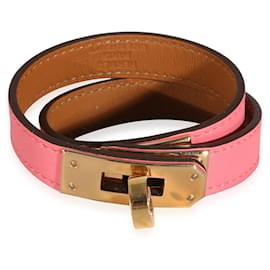 Hermès-Hermès Rose Azalee Swift Kelly doublé Tour Bracelet XS-Autre