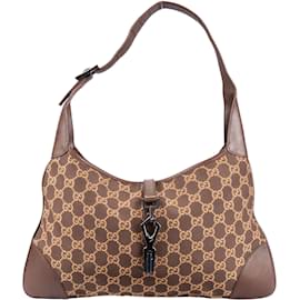 Gucci-Gucci GG Monogram Jackie Shoulder Bag-Brown
