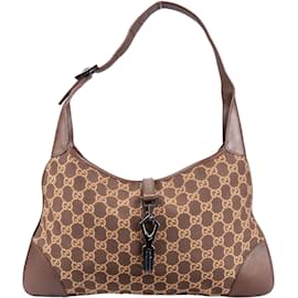 Gucci-Sac à bandoulière Gucci monogramme GG Jackie-Marron