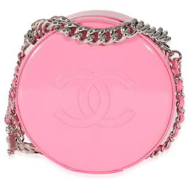 Chanel-Bolso Chanel Pink Charol CC redondo como tierra-Rosa