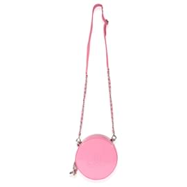 Chanel-Chanel Pink Patent CC redondo como bolsa terrestre-Rosa