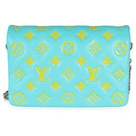 Louis Vuitton-Pochette Coussin in pelle di agnello goffrata con monogramma Louis Vuitton Menthe Jaune-Verde,Giallo