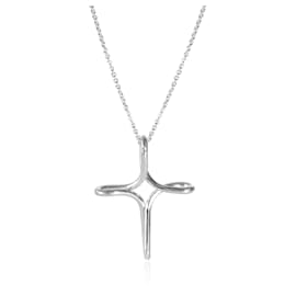 Tiffany & Co-TIFFANY & CO. Elsa Peretti Infinity Cross Pendant in Sterling Silver on a Chain-Other