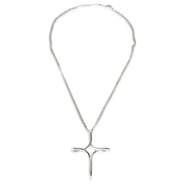 Tiffany & Co-TIFFANY & CO. Ciondolo Croce Infinito di Elsa Peretti in argento sterling su catena-Altro