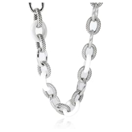 David Yurman-David Yurman Oval Link Necklace in Sterling Silver With Ceramic-Other