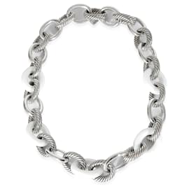 David Yurman-David Yurman Oval Link Necklace in Sterling Silver With Ceramic-Other