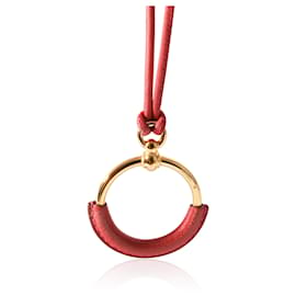 Hermès-Hermès Rose Mexico Swift Gold Plated Loop Pendant-Other