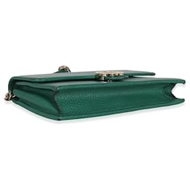 Gucci-Gucci Green Dollar Calfskin Interlocking G Chain Wallet-Green