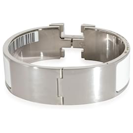 Hermès-Hermès Blanc Emaille Palladium Clic Clac H Armband-Andere