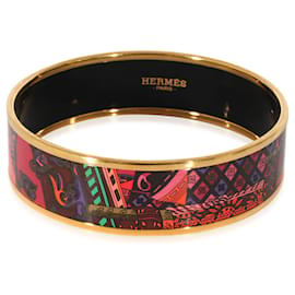 Hermès-Bracelet large imprimé motif abstrait en émail Hermès 62-Autre