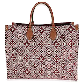 Louis Vuitton-Louis Vuitton Bordeaux Jacquard Depuis 1854 ONTHEGO GM-Blanc,Bordeaux