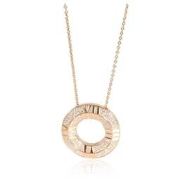 Tiffany & Co-TIFFANY & CO. Atlas Pave Diamond Pendant in 18k Rose Gold 0.57 ctw-Other