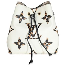 Louis Vuitton-Louis Vuitton Toile Monogram Giant Jungle Ivoire NéoNoé MM-Noir,Blanc,Beige