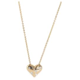 Tiffany & Co-TIFFANY & CO. Etoile Heart Pendant in 18k yellow gold/platinum 0.15 ctw-Other