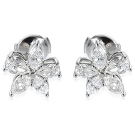 Tiffany & Co-TIFFANY & CO. Victoria Diamond Earrings in Platinum 1.77 ctw-Other