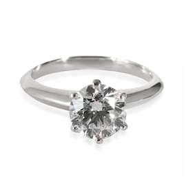 Tiffany & Co-TIFFANY & CO. Solitaire Diamond Engagement Ring in Platinum  H VVS1 1.34 ctw-Other
