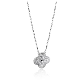 Van Cleef & Arpels-Van Cleef & Arpels Vintage Alhambra Diamond Pendant in 18K white gold 0.48 ctw-Other