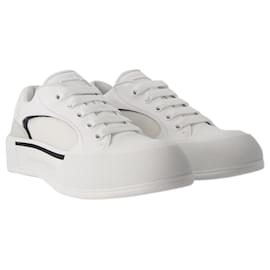 Alexander Mcqueen-Zapatillas oversize - Alexander Mcqueen - Piel - Blanco/De color negro-Blanco