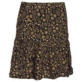 Sandro-Sandro Cerise Floral-Print Mini Skirt in Black Viscose-Other