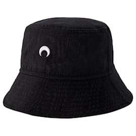 Marine Serre-Regenerated Moire Bucket Hat - Marine Serre - Cotton - Black-Black
