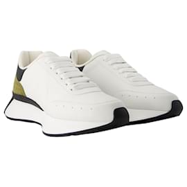 Alexander Mcqueen-Baskets Sprint Runner - Alexander McQueen - cuir de veau - Blanc-Blanc