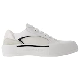 Alexander Mcqueen-Zapatillas oversize - Alexander Mcqueen - Piel - Blanco/De color negro-Blanco