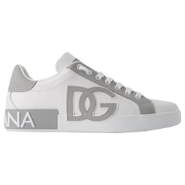 Dolce & Gabbana-Portofino Sneakers – Dolce&Gabbana – Leder – Weiß-Weiß