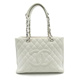 Chanel-Grand cabas CC Caviar-Blanc