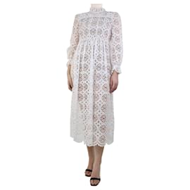 Diane Von Furstenberg-White lace midi dress - size UK 8-White