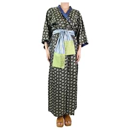 Autre Marque-Mehrfarbig bedruckter Jacquard-Kimono mit Gürtel – Einheitsgröße-Mehrfarben
