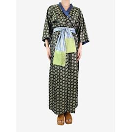 Autre Marque-Mehrfarbig bedruckter Jacquard-Kimono mit Gürtel – Einheitsgröße-Mehrfarben