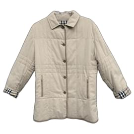 Burberry-Burberry quilted jacket size 40-Eggshell