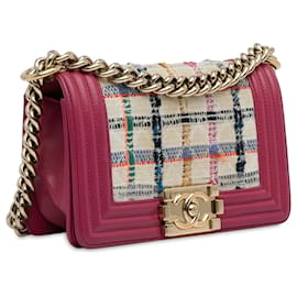 Chanel-Chanel Pink Kleine Tweed-Jungentasche-Andere