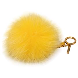 Fendi-Fendi Yellow Fur Pom-Pom Bag Charm-Yellow