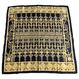 Christian Dior-Silk scarves-Black,Golden