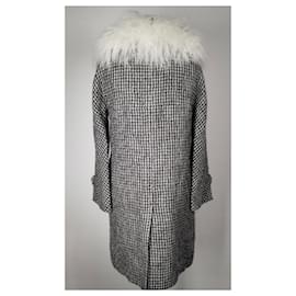 Chanel-12K$ París / Abrigo de tweed Dallas Runway-Negro