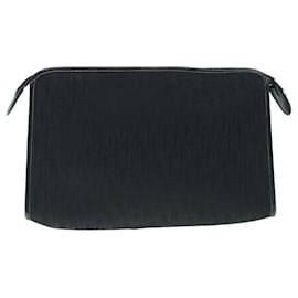 Christian Dior-Christian Dior Trotter Canvas Clutch Bag Black Auth 63884-Black