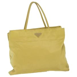 Prada-PRADA Tote Bag Nylon Yellow Auth 63980-Yellow