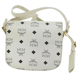 MCM-MCM Vicetos Logogram Shoulder Bag PVC Leather White Auth 64172-White