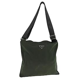Prada-PRADA Shoulder Bag Nylon Khaki Auth bs11372-Khaki