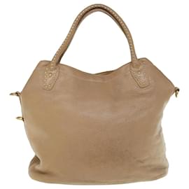 Prada-PRADA Tote Bag Leather 2way Beige Auth 63447-Beige