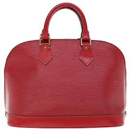 Louis Vuitton-LOUIS VUITTON Bolsa Epi Alma Vermelho Castelhano M52147 Autenticação de LV 60930-Outro