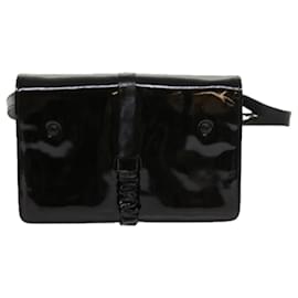 Céline-CELINE Shoulder Bag Patent leather Black Auth bs11429-Black