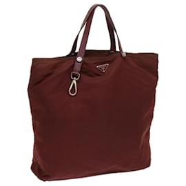 Prada-Bolsa de mão PRADA Nylon Red Auth 63872-Vermelho