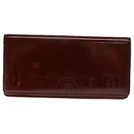 Cartier-CARTIER Wallet Leather 10Set Wine Red Black Auth ar11260-Black,Other