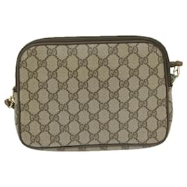 Gucci-GUCCI GG Supreme Shoulder Bag PVC Leather Beige 56 02 068 auth 63794-Beige