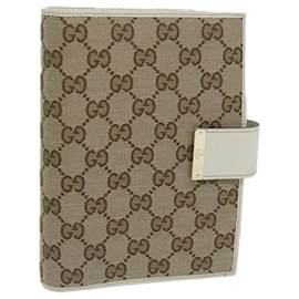 Gucci-GUCCI GG Canvas Day Planner Cover Beige 115241 Auth yk10129-Beige