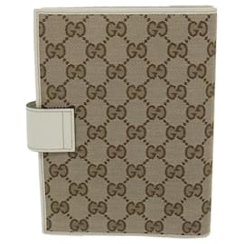 Gucci-GUCCI GG Canvas Day Planner Cover Beige 115241 Auth yk10129-Beige