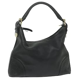Gucci-GUCCI GG Canvas Guccissima Shoulder Bag Leather Black 181515 Auth ep2906-Black